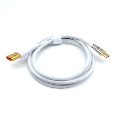 Beyaz Hızlı Şarj Erkek USB A C Kablosu USB C Kablosu