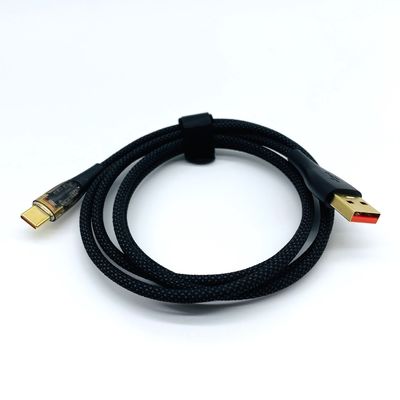 Siyah 5A 6A Hızlı Şarj USB Kablolar USB C Kablo Erkek USB A'dan C Tipi Kablo