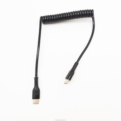 Baharlı Yuvarlak USB C Kablosu USB A Erkeğe C Tipi Erkeğe Kablo Hızlı Şarj Veri Kablosu Çekici Kablo